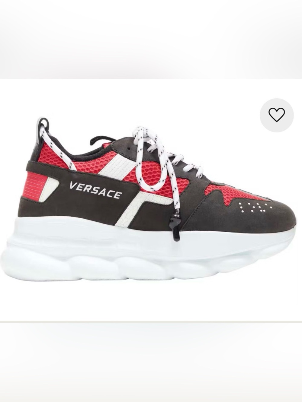 Versace Authentic Red, Black & White Platform Sneakers